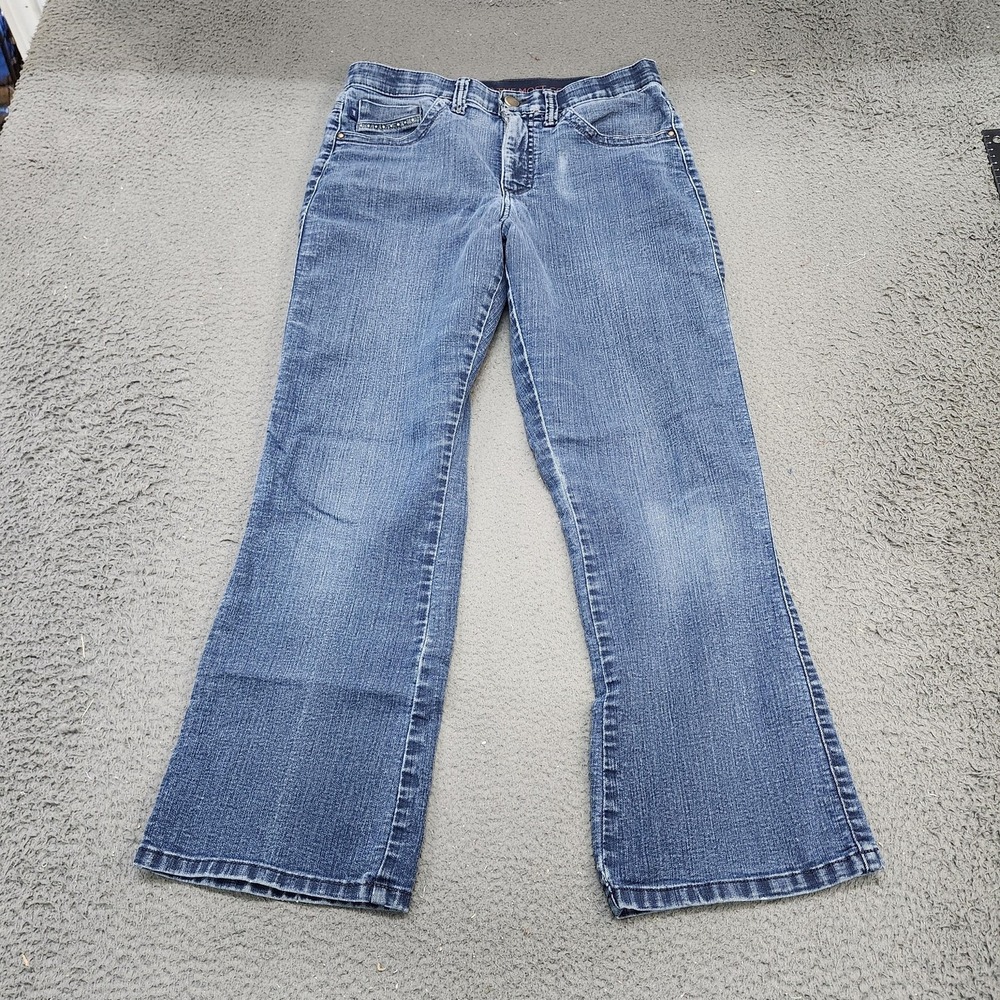 Jeans Womens 31x27 Blue Medium Wash Mid Rise Bootcut Studded Denim Pants Casual